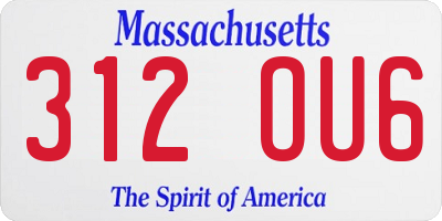 MA license plate 312OU6
