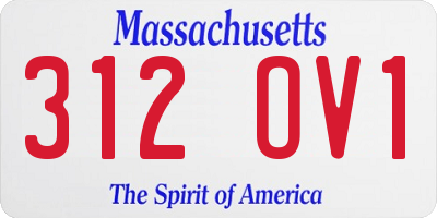 MA license plate 312OV1