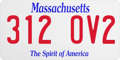 MA license plate 312OV2