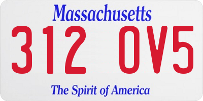 MA license plate 312OV5