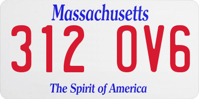 MA license plate 312OV6