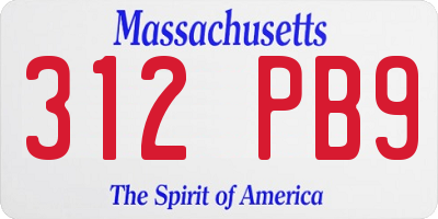 MA license plate 312PB9
