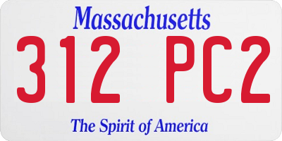 MA license plate 312PC2