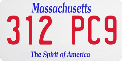 MA license plate 312PC9
