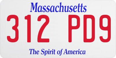 MA license plate 312PD9