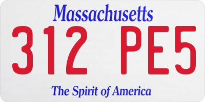 MA license plate 312PE5