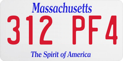 MA license plate 312PF4