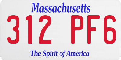 MA license plate 312PF6
