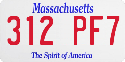 MA license plate 312PF7