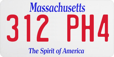 MA license plate 312PH4