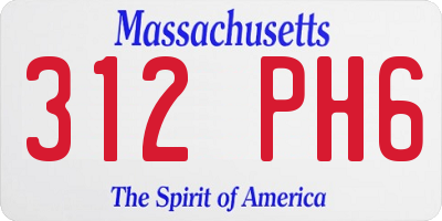 MA license plate 312PH6