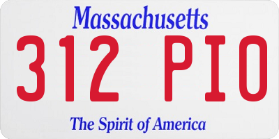MA license plate 312PI0