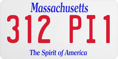 MA license plate 312PI1