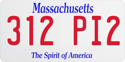 MA license plate 312PI2