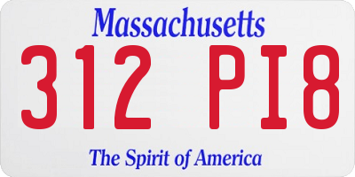 MA license plate 312PI8
