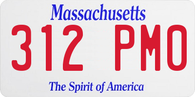 MA license plate 312PM0