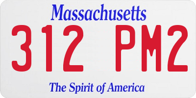 MA license plate 312PM2
