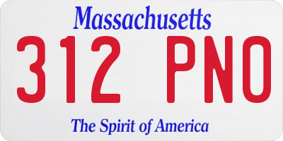 MA license plate 312PN0