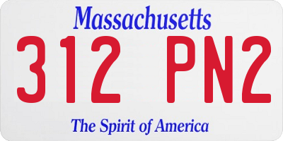 MA license plate 312PN2