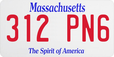 MA license plate 312PN6