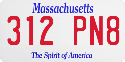 MA license plate 312PN8
