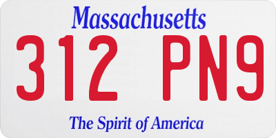 MA license plate 312PN9