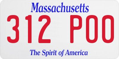 MA license plate 312PO0
