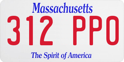 MA license plate 312PP0