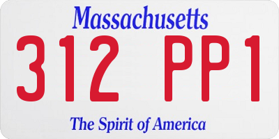 MA license plate 312PP1