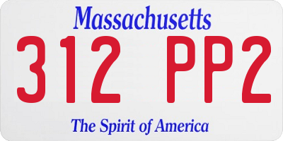 MA license plate 312PP2