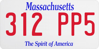 MA license plate 312PP5