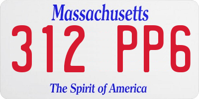 MA license plate 312PP6