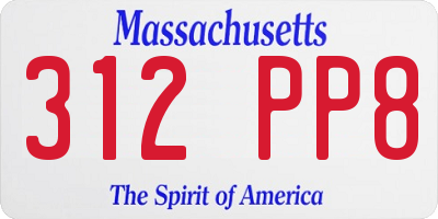 MA license plate 312PP8