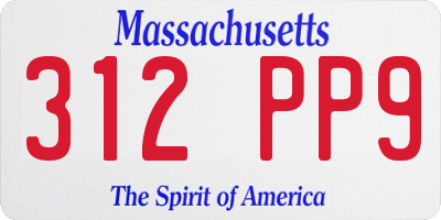 MA license plate 312PP9