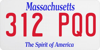 MA license plate 312PQ0
