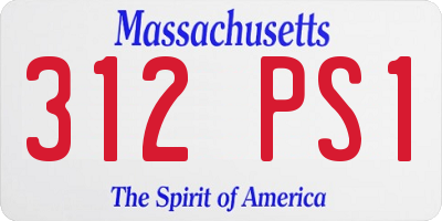 MA license plate 312PS1