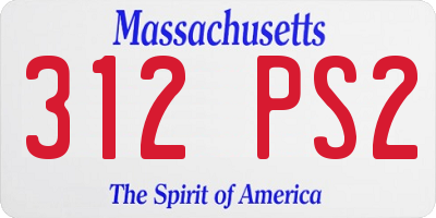 MA license plate 312PS2