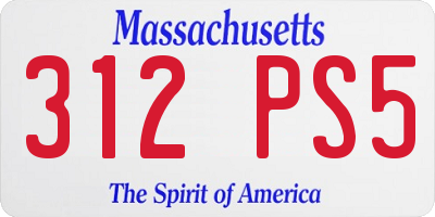 MA license plate 312PS5