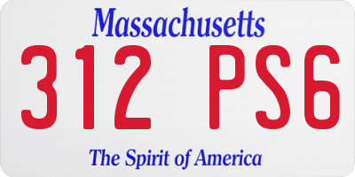 MA license plate 312PS6