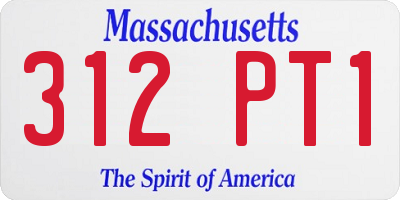 MA license plate 312PT1