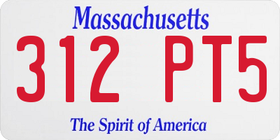 MA license plate 312PT5