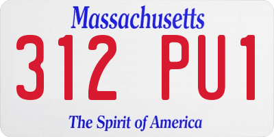 MA license plate 312PU1