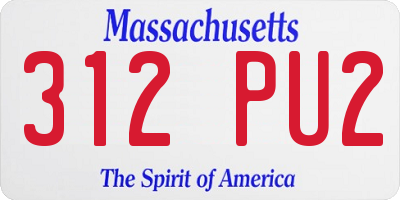 MA license plate 312PU2