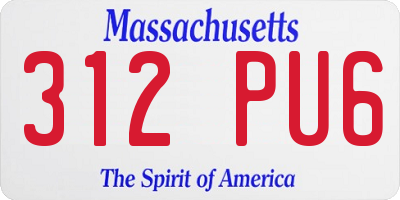 MA license plate 312PU6