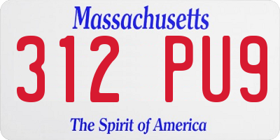 MA license plate 312PU9