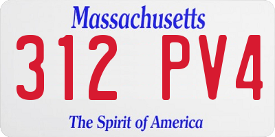 MA license plate 312PV4