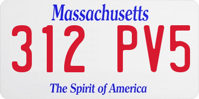 MA license plate 312PV5