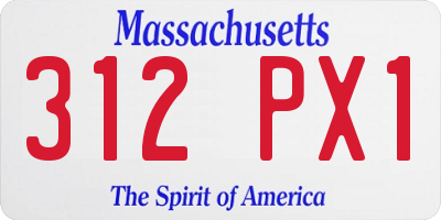 MA license plate 312PX1