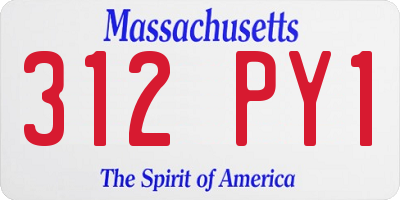 MA license plate 312PY1