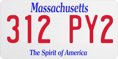 MA license plate 312PY2